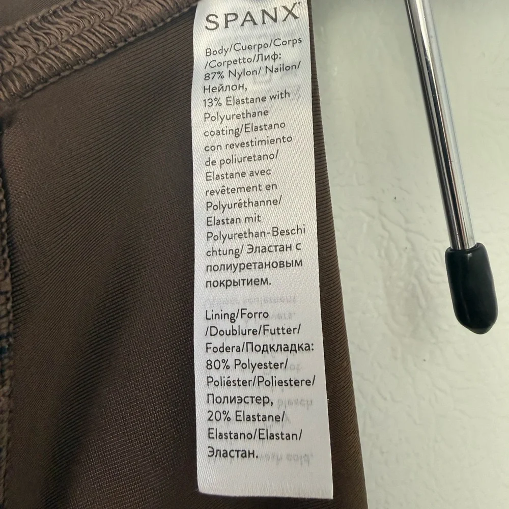 SPANX Brown Faux Leather-Look Leggings